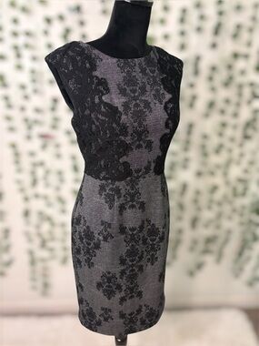 Adrianna Papell size 2 sleeveless black/grey dress